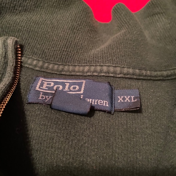 Polo Ralph Lauren XXL green L sleeve quarter zip - Picture 4 of 4